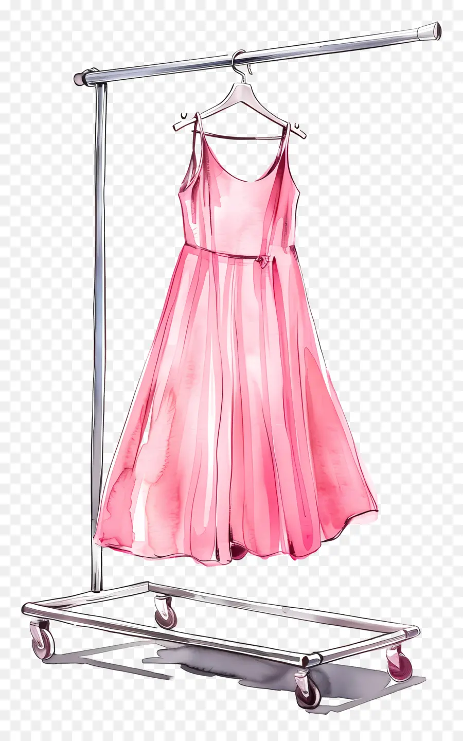 Estante De La Ropa，Vestido De Color Rosa PNG