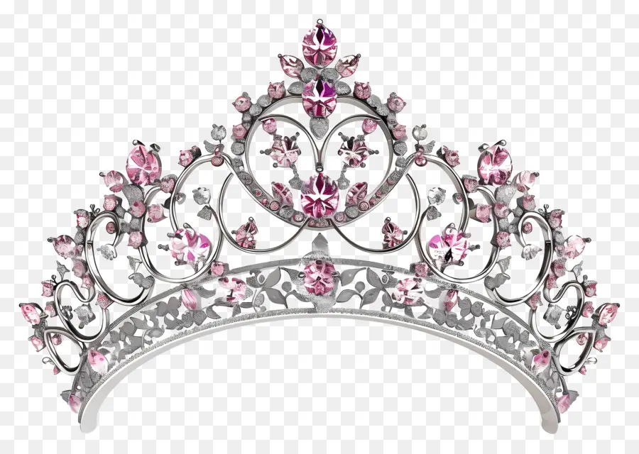 Tiara，Cristales De Color Rosa PNG