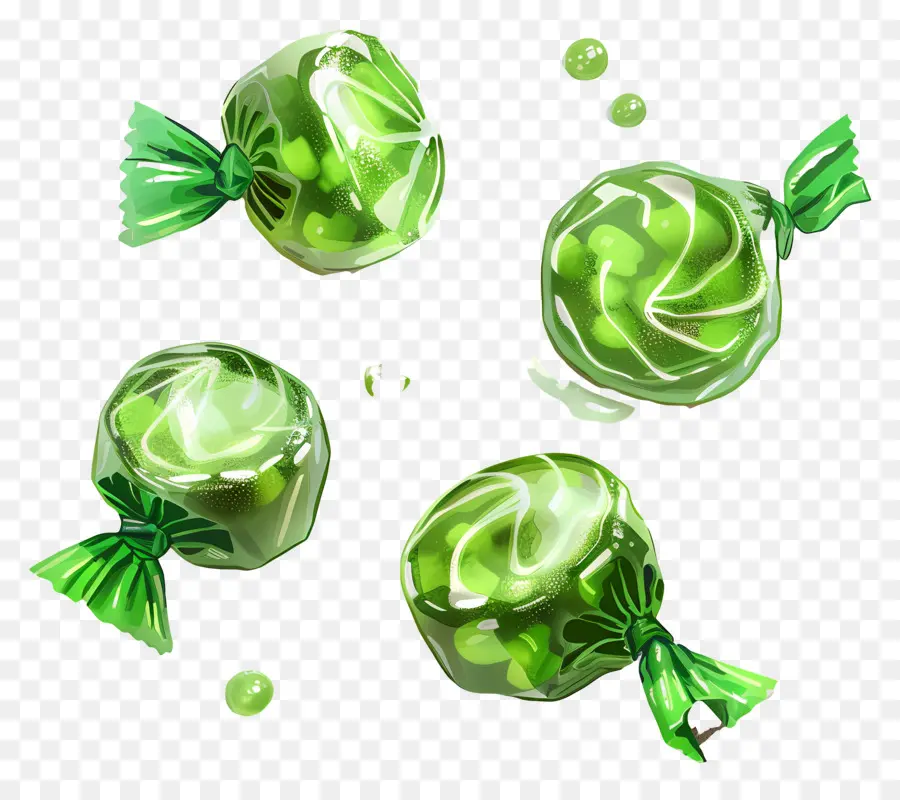 Dulces，Piruletas Verdes PNG