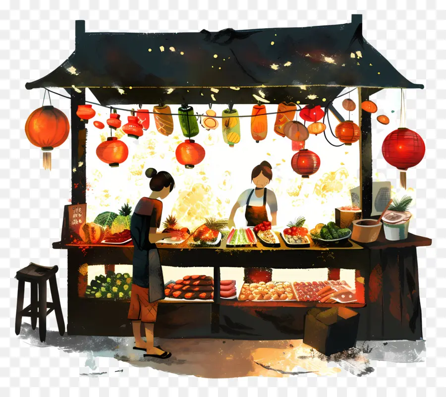 Mercado De La Noche，Año Nuevo Chino PNG