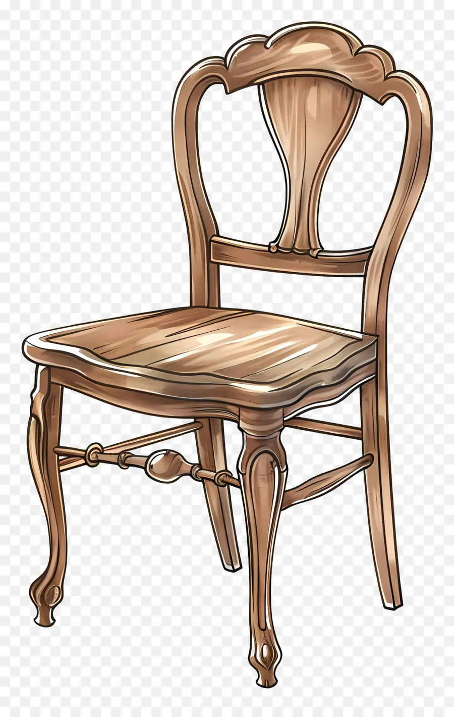 Silla De Madera，Detalles Ornamentados PNG