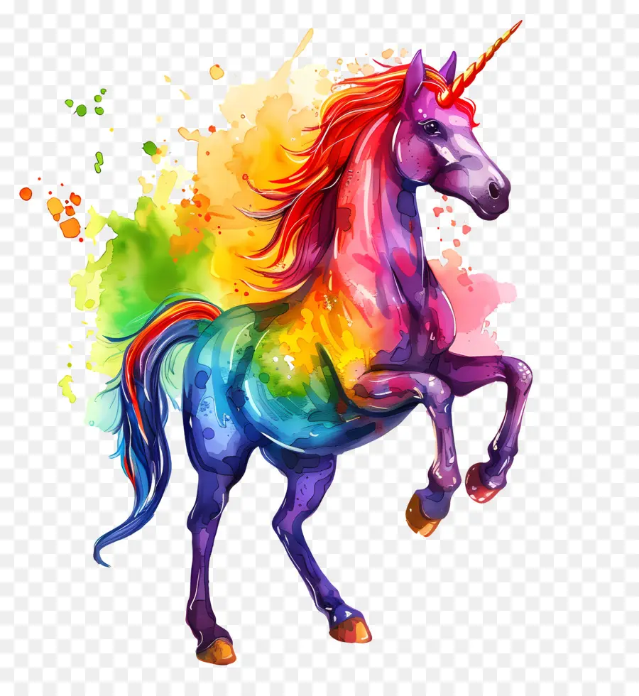 Unicornio，Rainbow Unicorn PNG