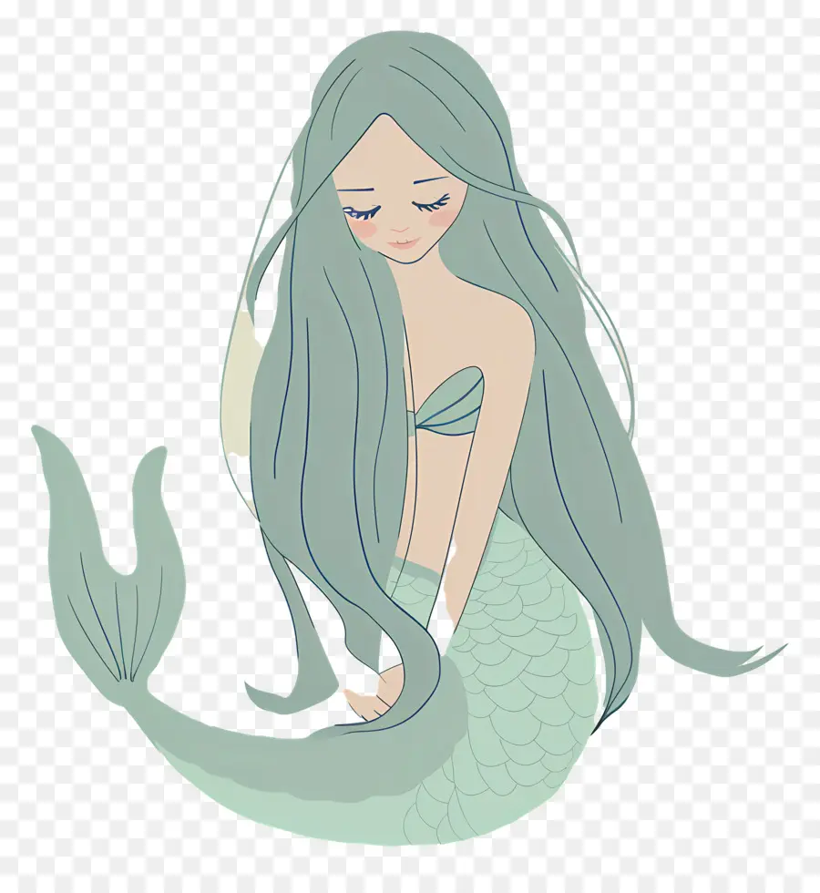 Sirena，El Pelo Verde PNG