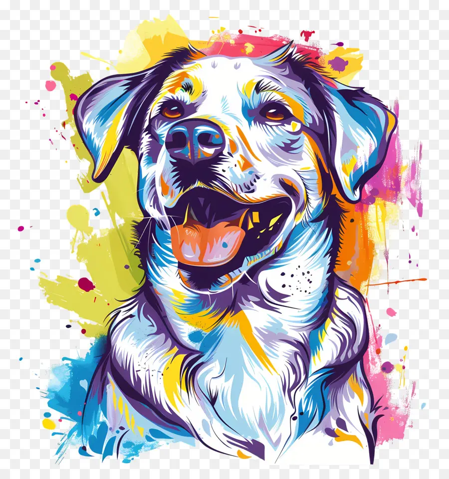 Perro，Pintura De Perros Feliz PNG