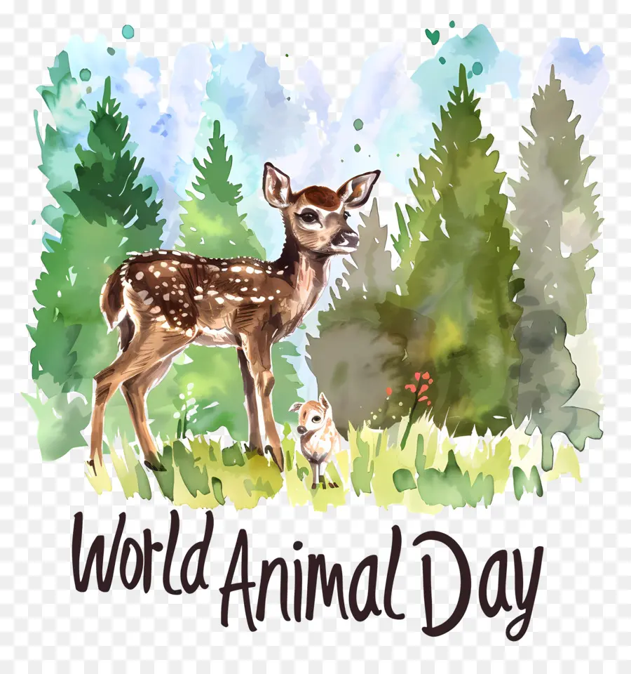 Día Mundial De Los Animales，Los Ciervos PNG