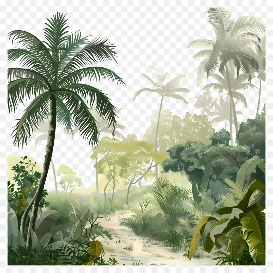 Jungla De Bosque Tropical，Paisaje Tropical PNG