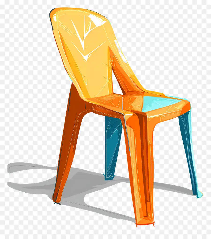 Silla De Plástico，Silla Naranja Y Azul PNG