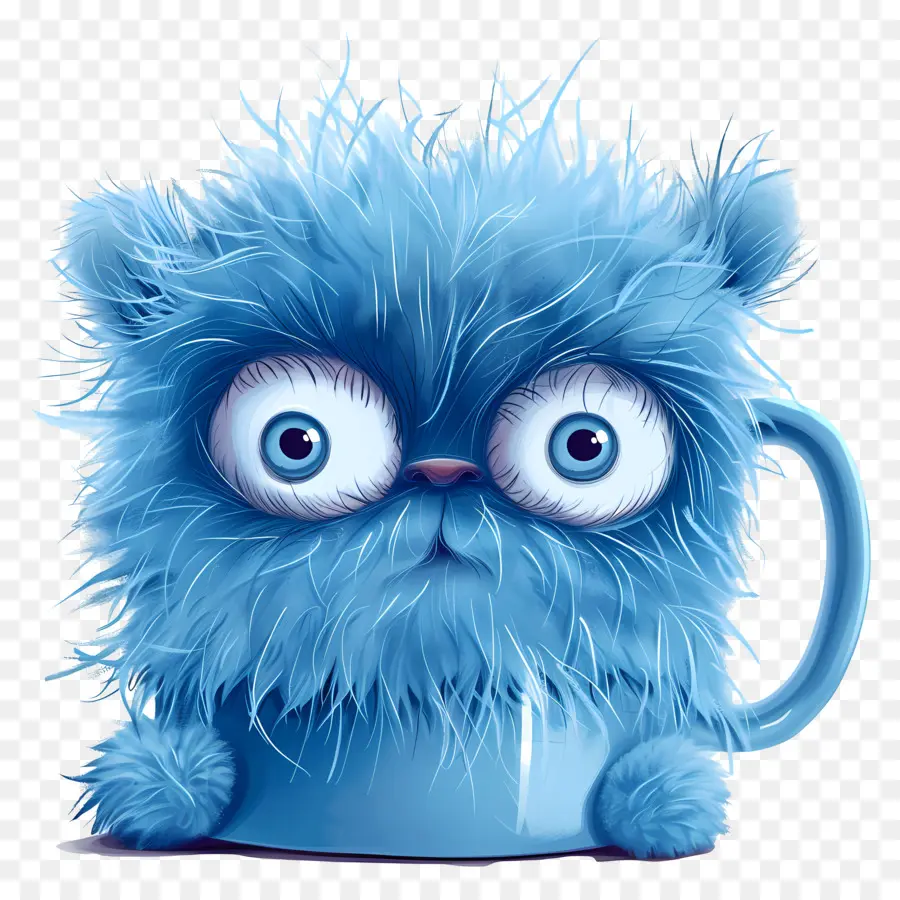 Taza，Gato Difuso Azul PNG