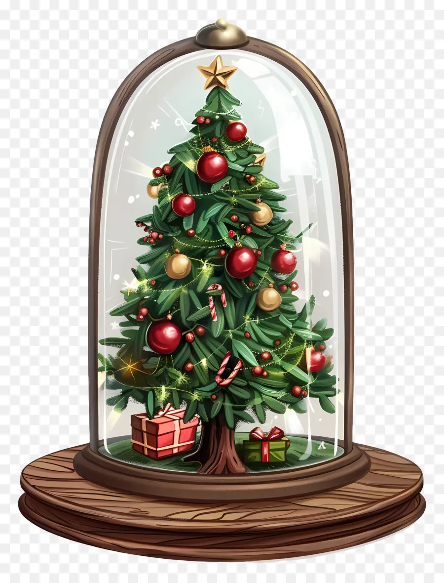 árbol De Navidad，Cúpula De Cristal PNG