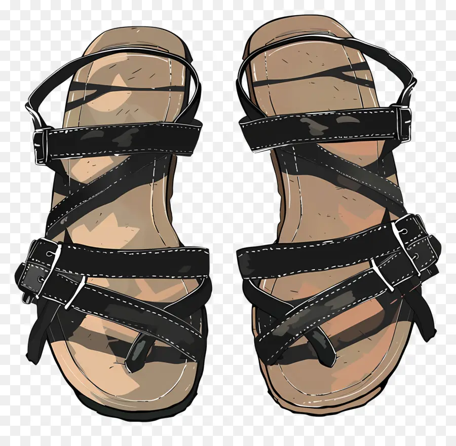 Sandalias De Gladiador，Negro Sandalias PNG