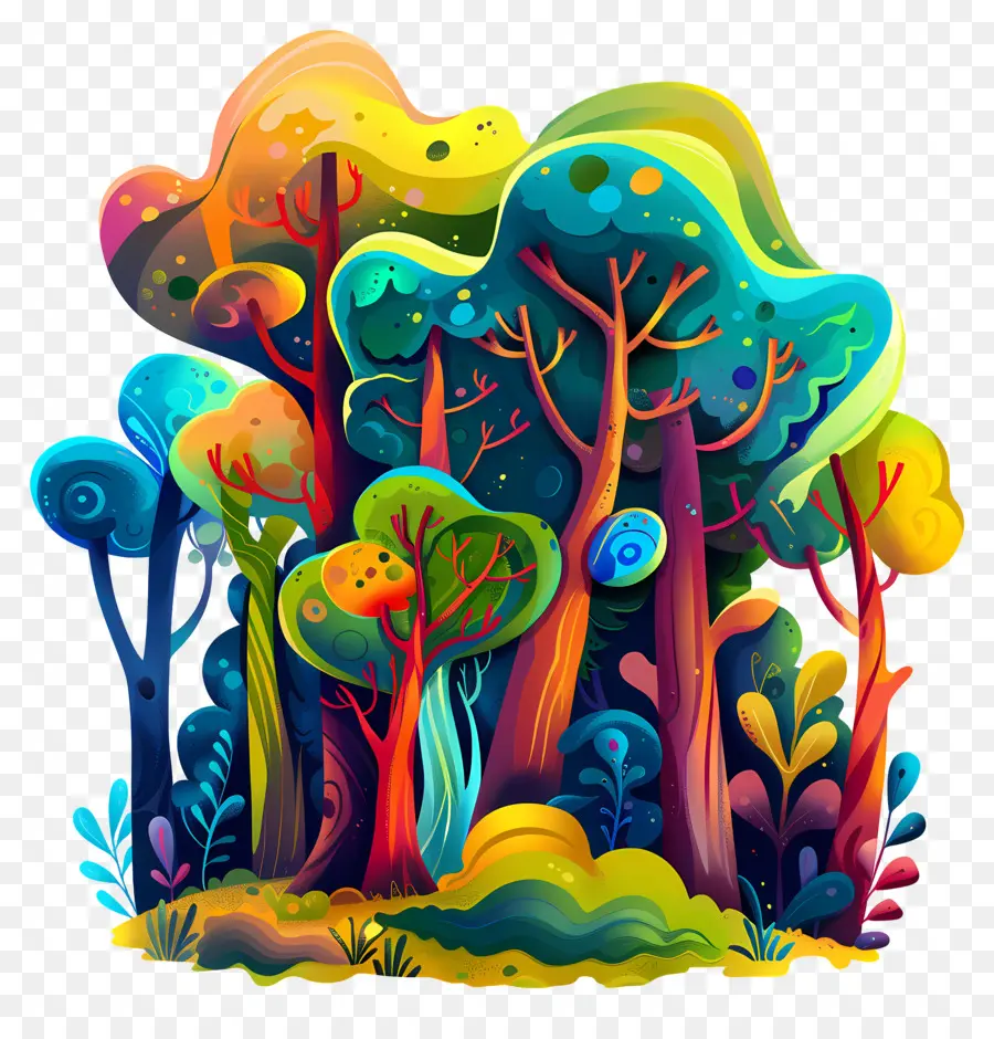 Bosque De Verano，Bosque Colorido PNG