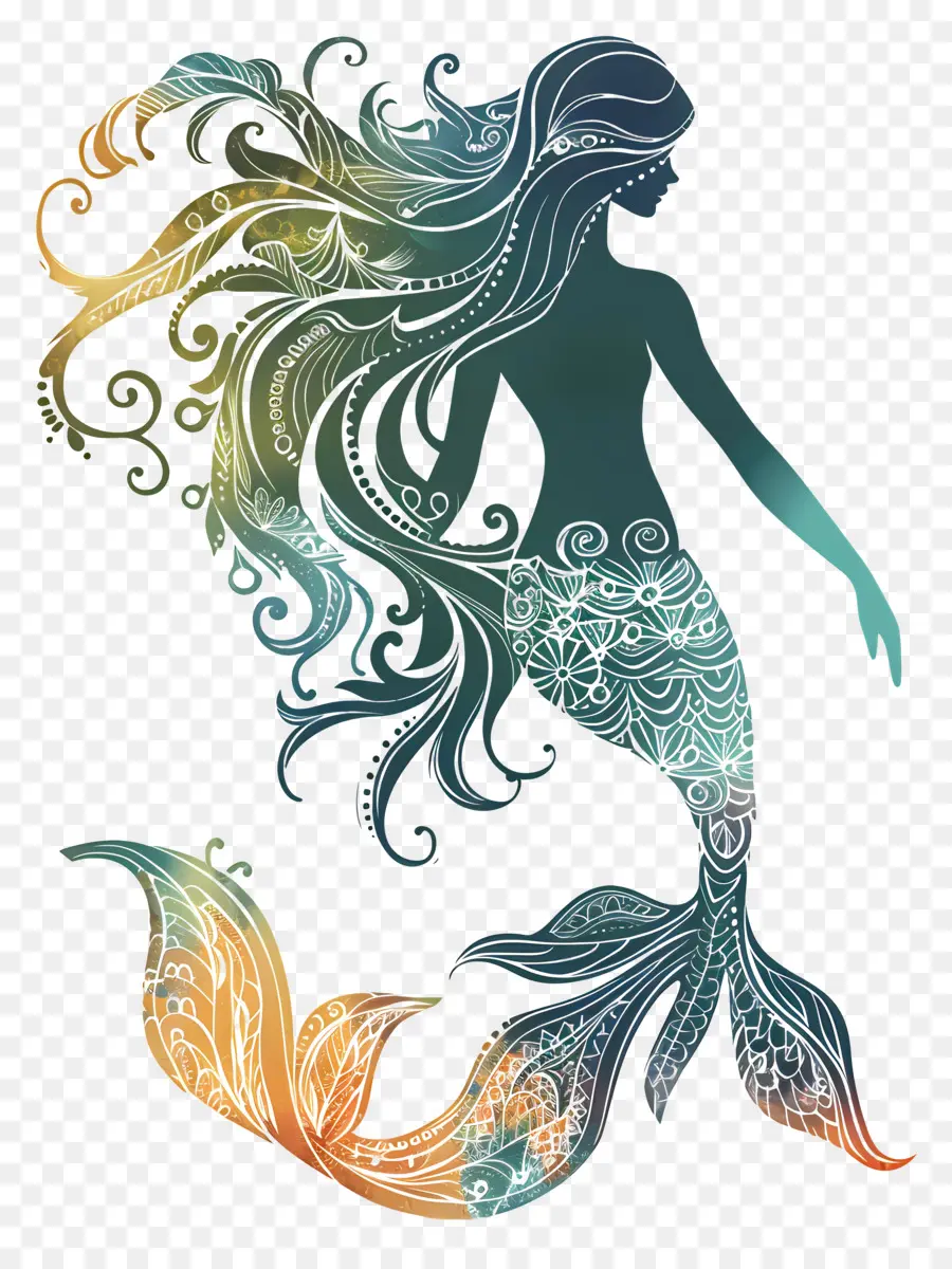 Sirena，El Pelo Largo PNG