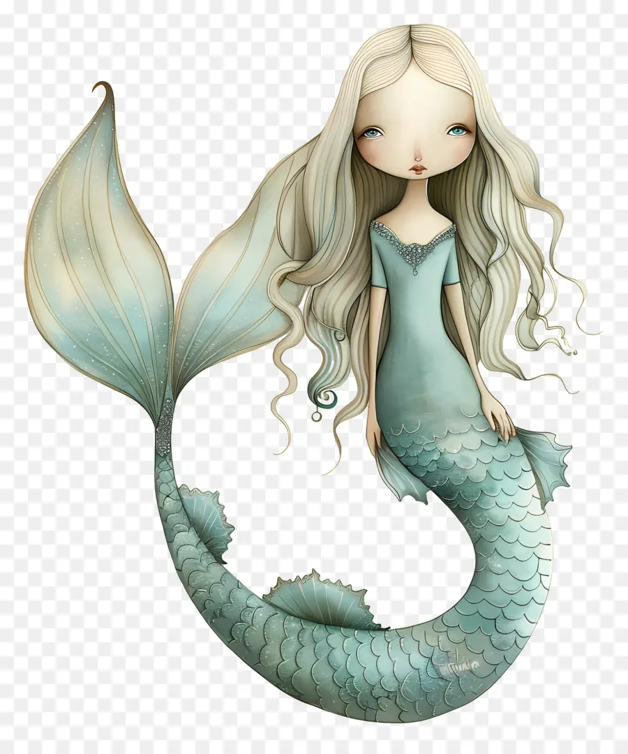 Sirena，El Pelo Blanco PNG