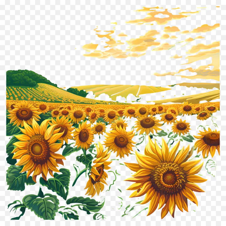 Campos De Girasol，Los Girasoles PNG