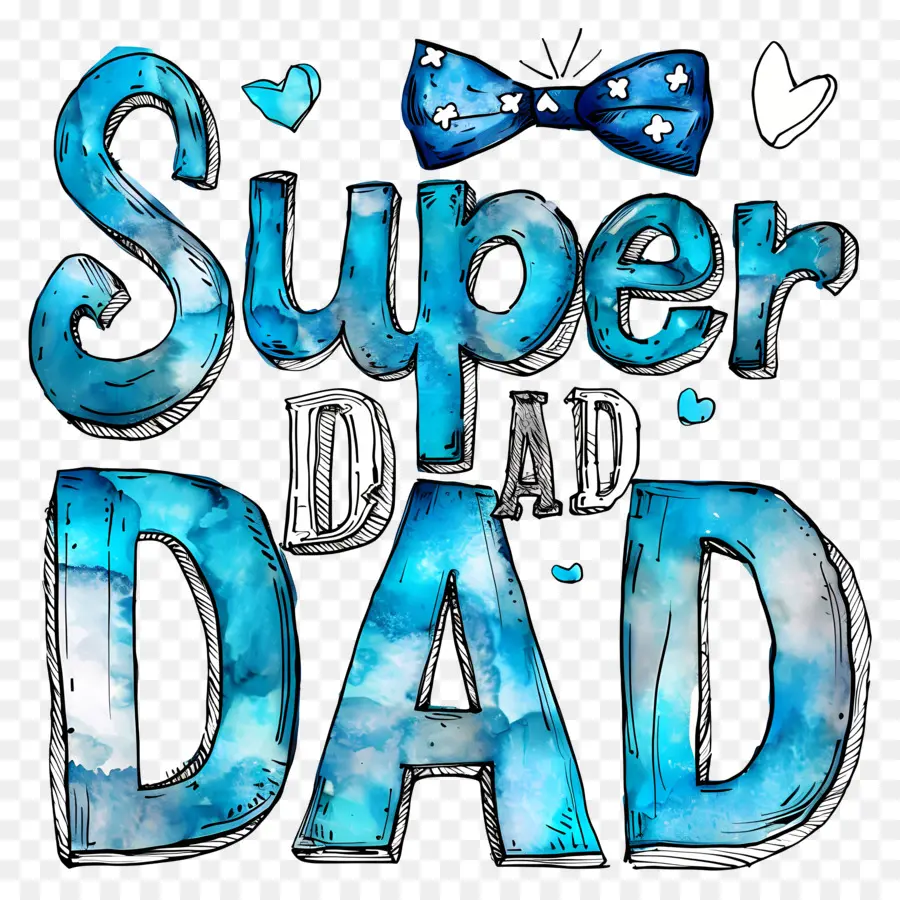 Super Papá，Tinta Azul PNG