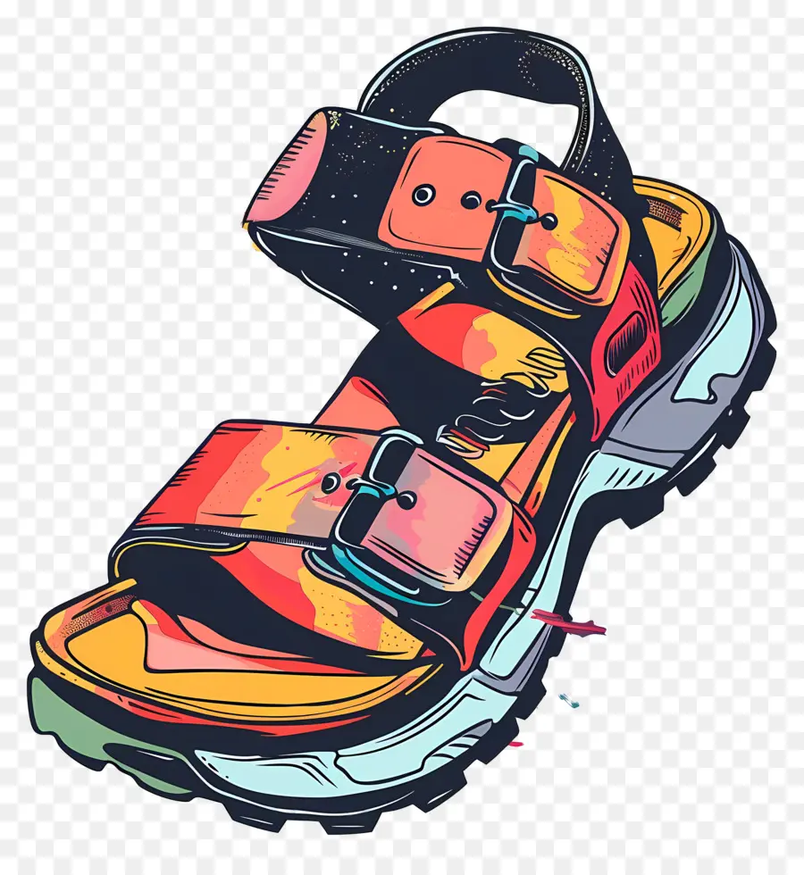 Sandalias Deportivas，Sandalias Coloridas PNG