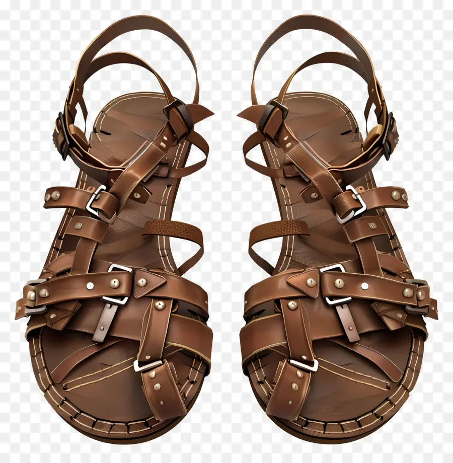 Sandalias De Gladiador，Sandalias De Cuero PNG