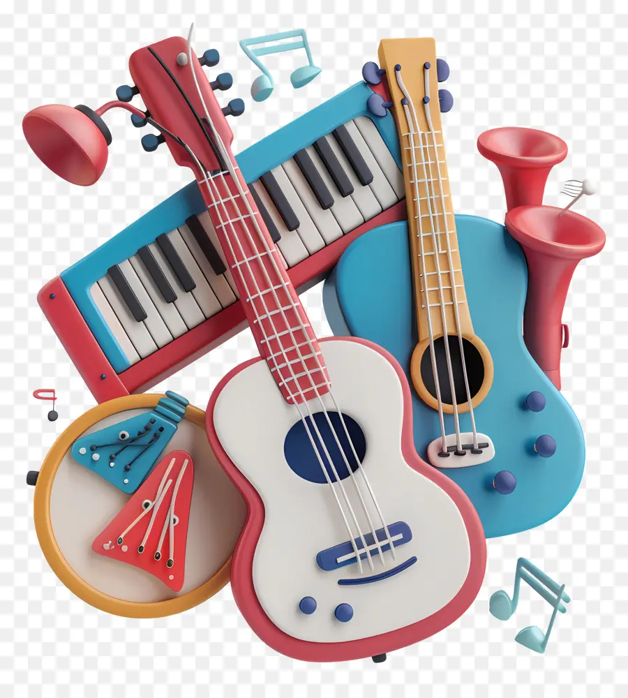 Día Mundial De La Música，Instrumentos Musicales Coloridos PNG