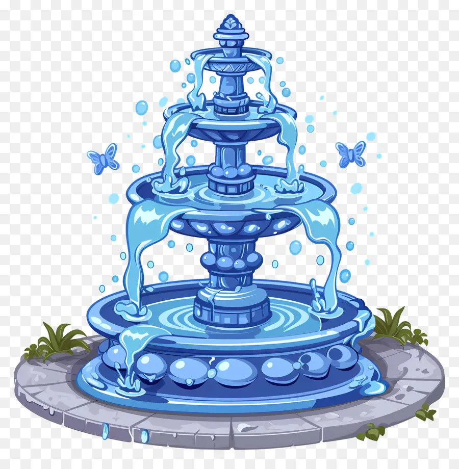 Fuente De Agua，Fuente Azul PNG