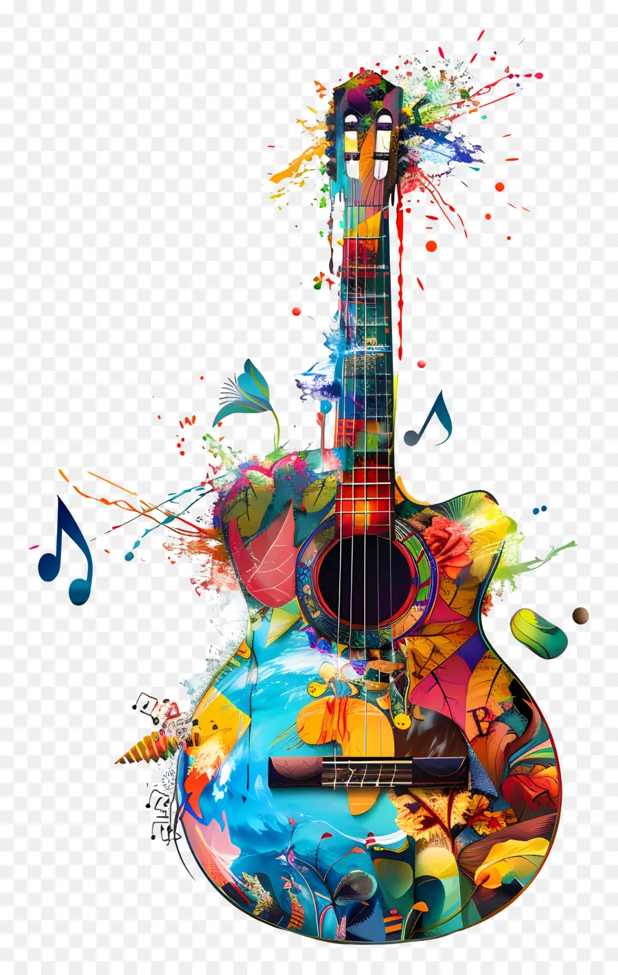 Mundo Día De La Música，Colorido Guitarra PNG