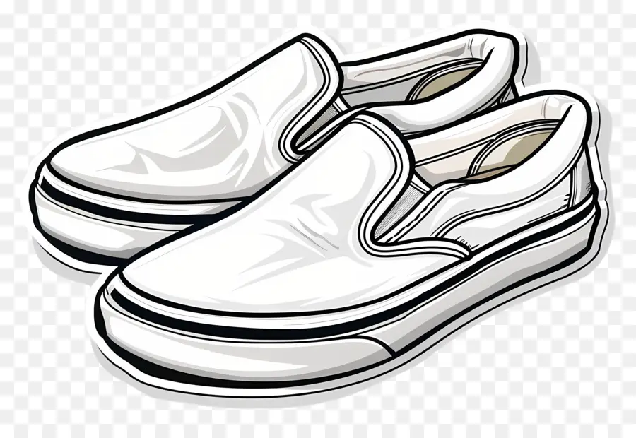 Slipons，Zapato Blanco PNG