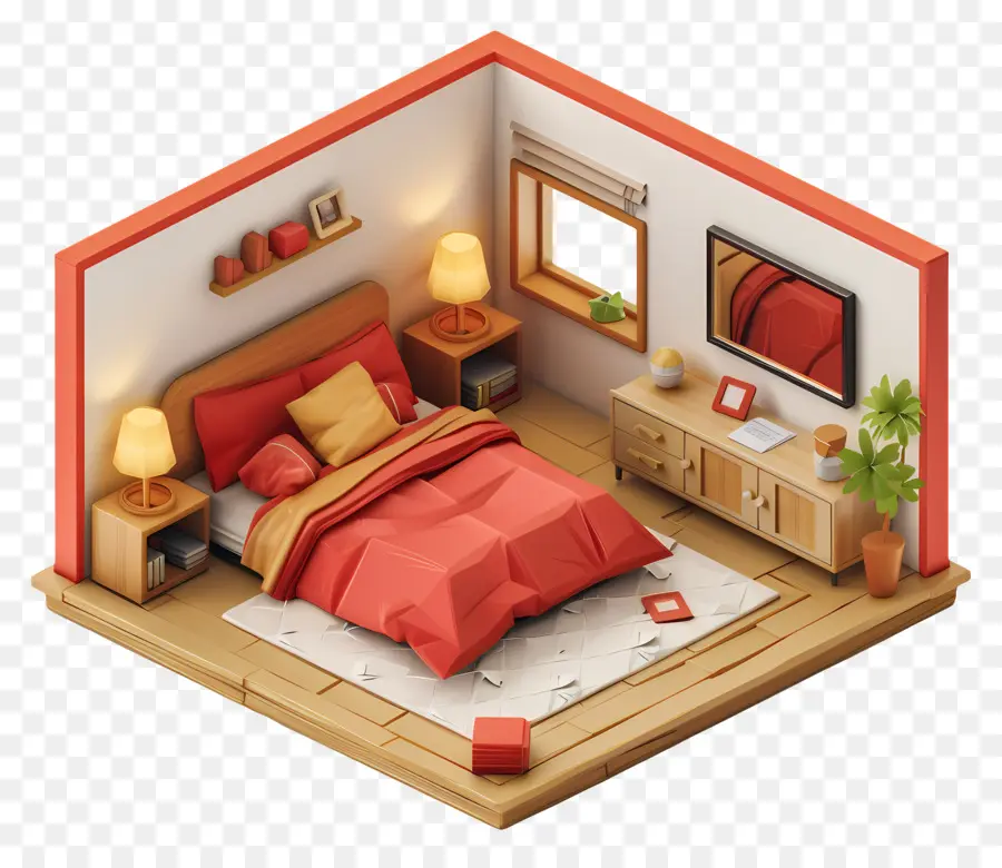 La Cama De La Habitación，Decoración Del Dormitorio PNG