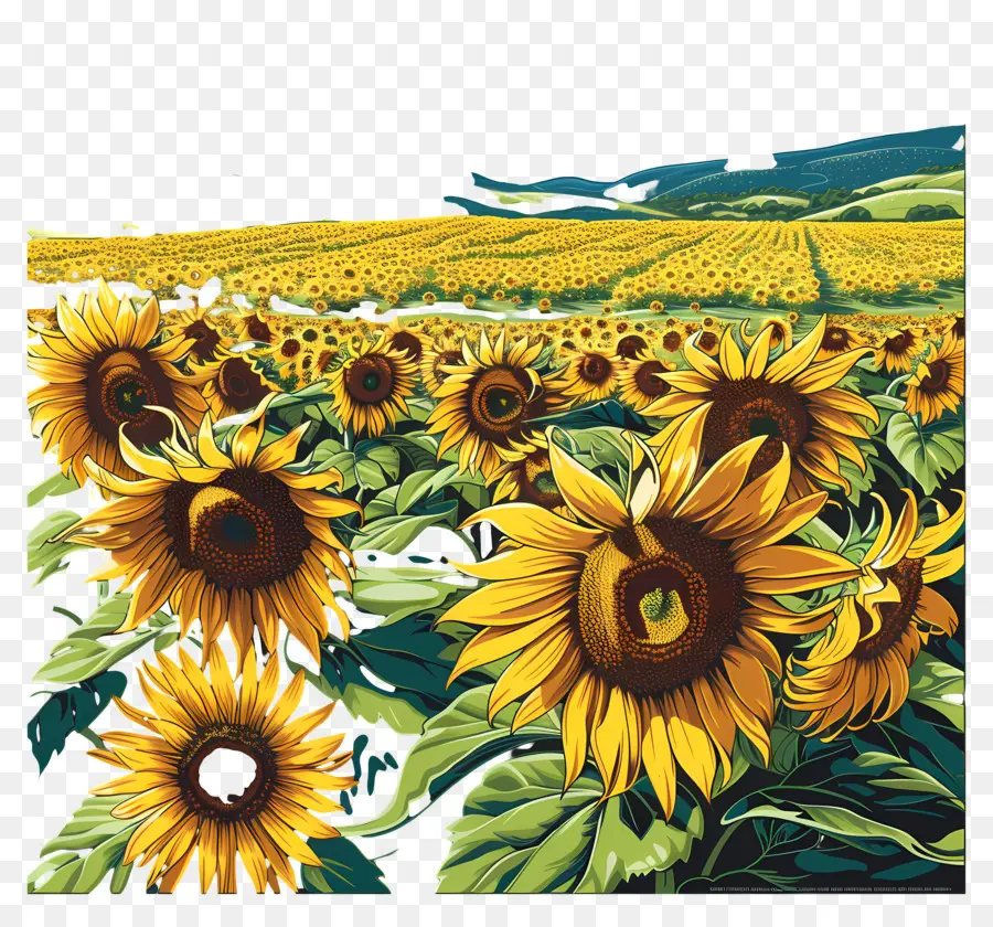 Campos De Girasol，Los Girasoles PNG