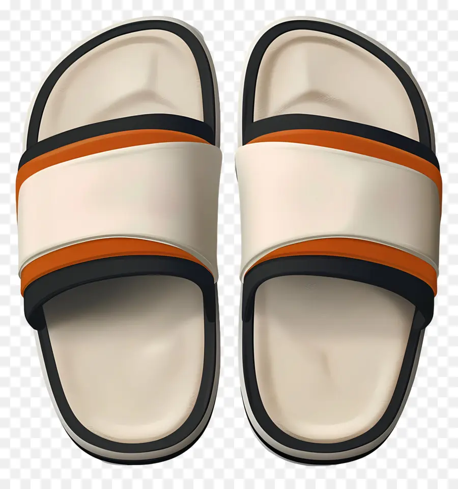 Sandalias Deportivas，Chanclas Negras Y Naranjas PNG