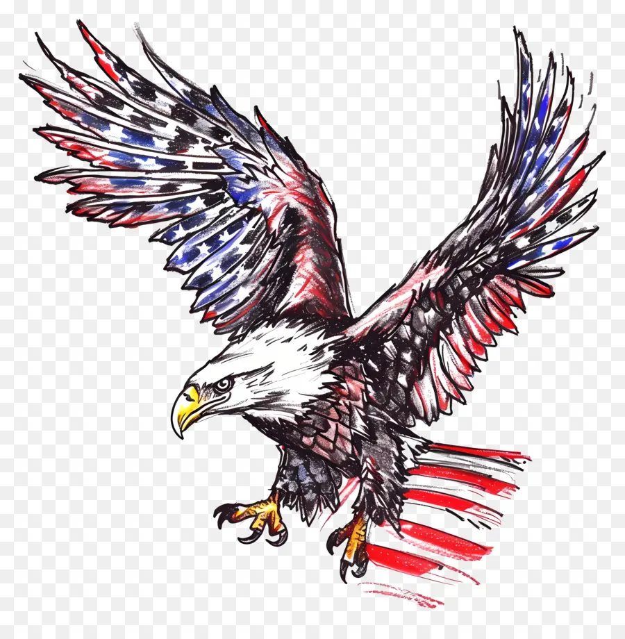 American Eagle Día，Bandera Americana PNG