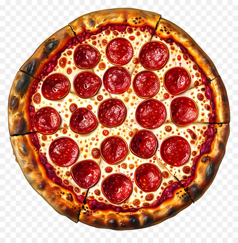 Pizza De Pepperoni，Pizza Entera PNG