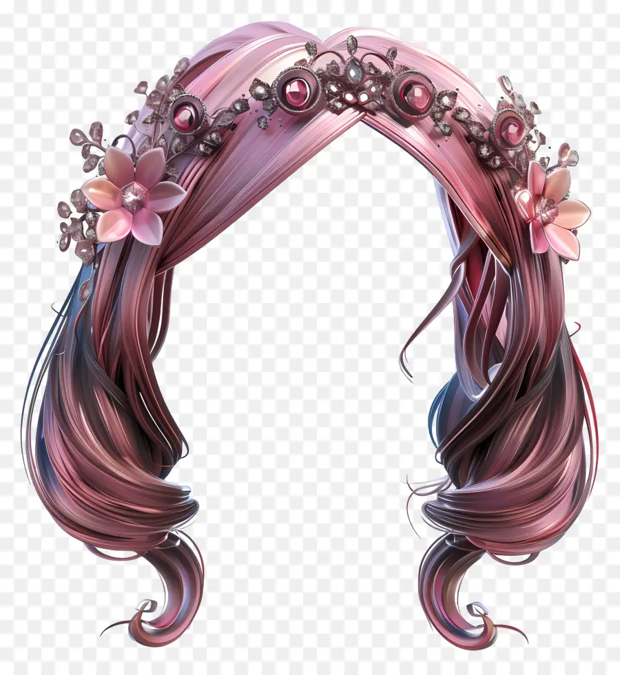 Peinado De Princesa，Pelo Largo Y Rizado PNG