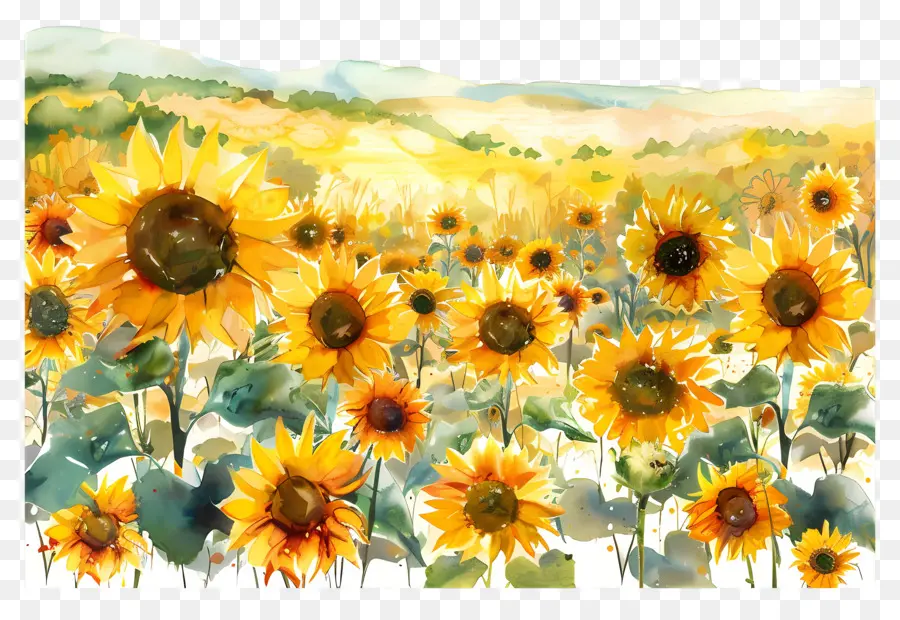 Campos De Girasol，Campo De Girasoles PNG