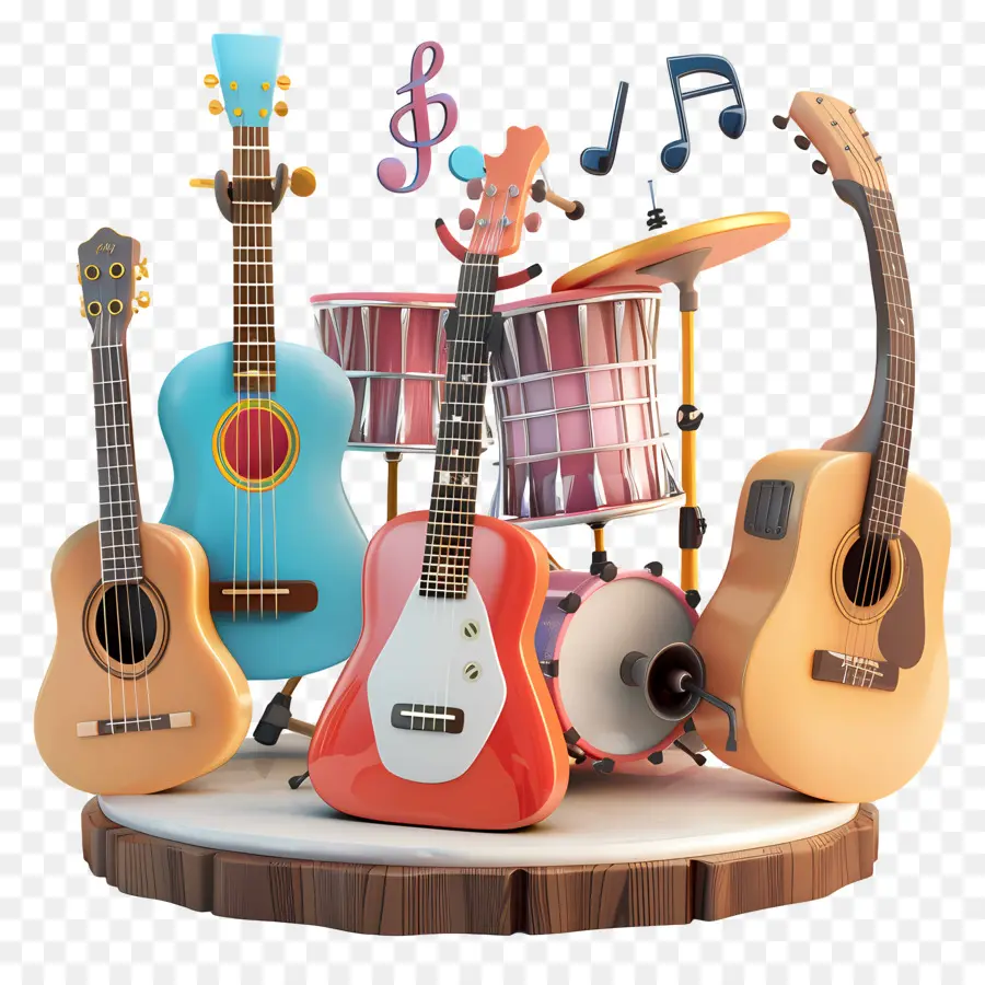 Día Mundial De La Música，Instrumentos Musicales Coloridos PNG