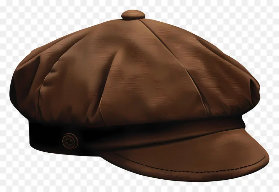 Gorra Newsboy，Tapa De Cuero Marrón PNG