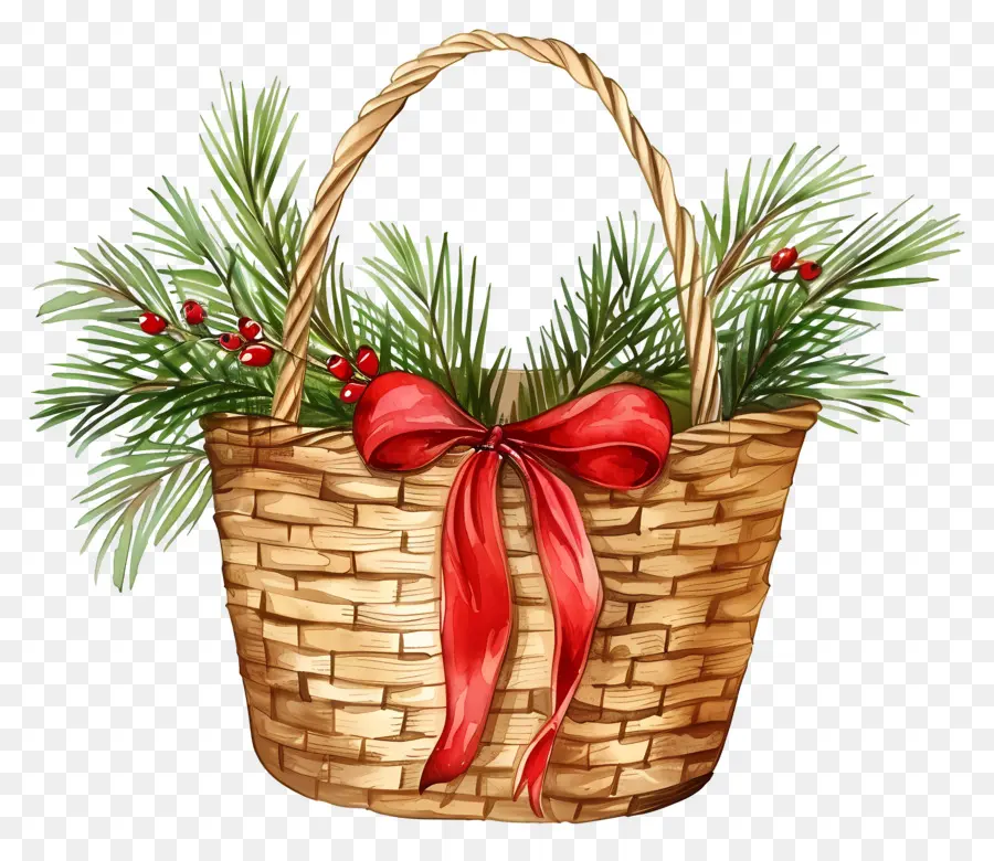 Wicker Basket，Canasta De Navidad PNG