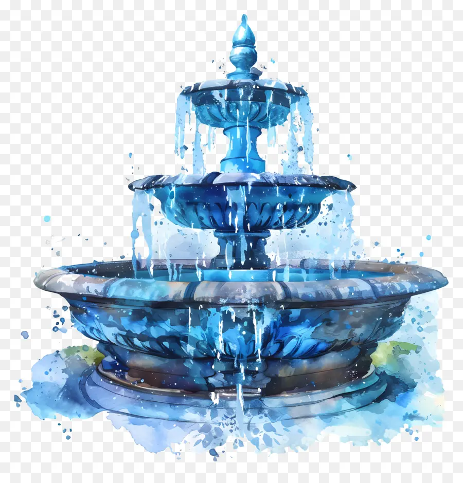 Fuente De Agua，Fuente Azul PNG