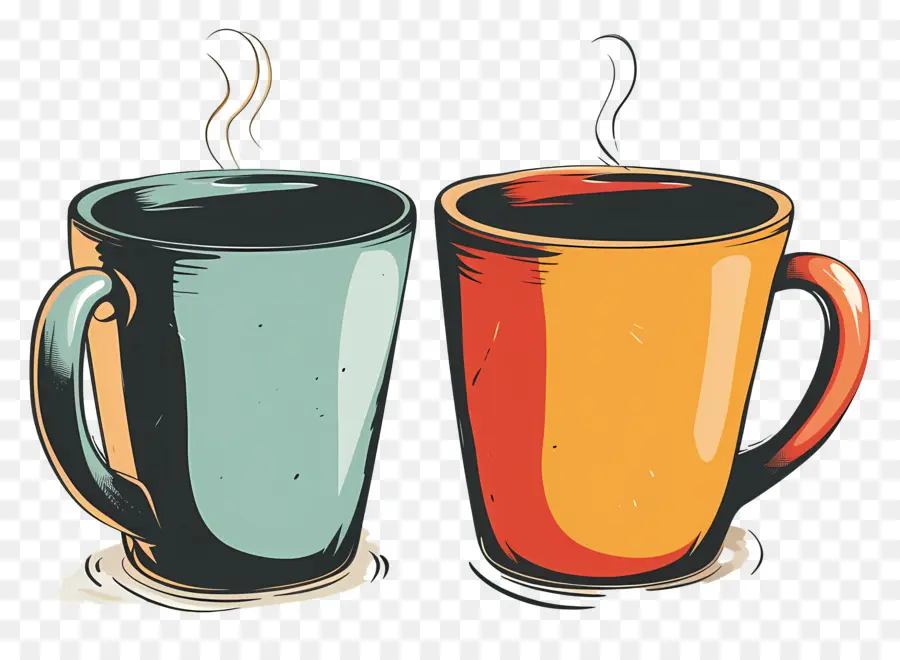 Tazas De Café，Tazas De Café Coloridas PNG