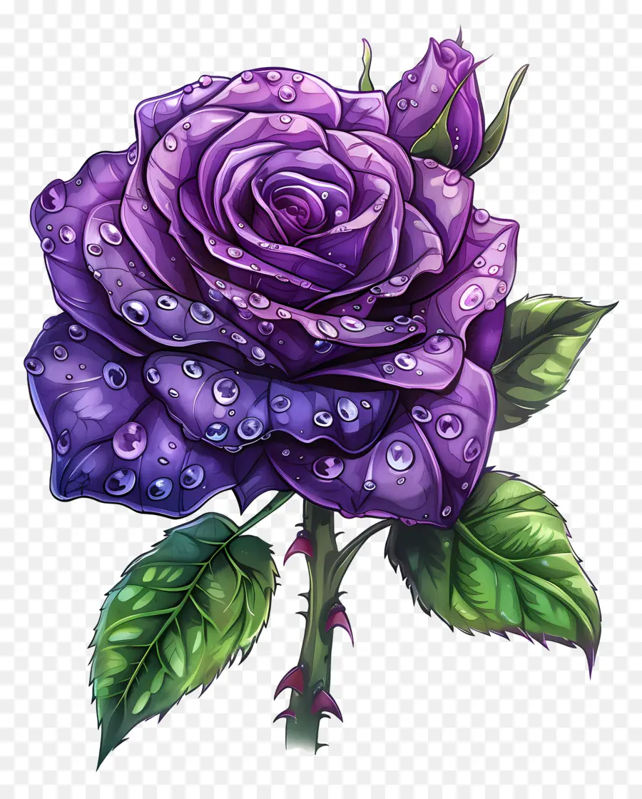 Purple Rose，Las Gotas De Agua PNG