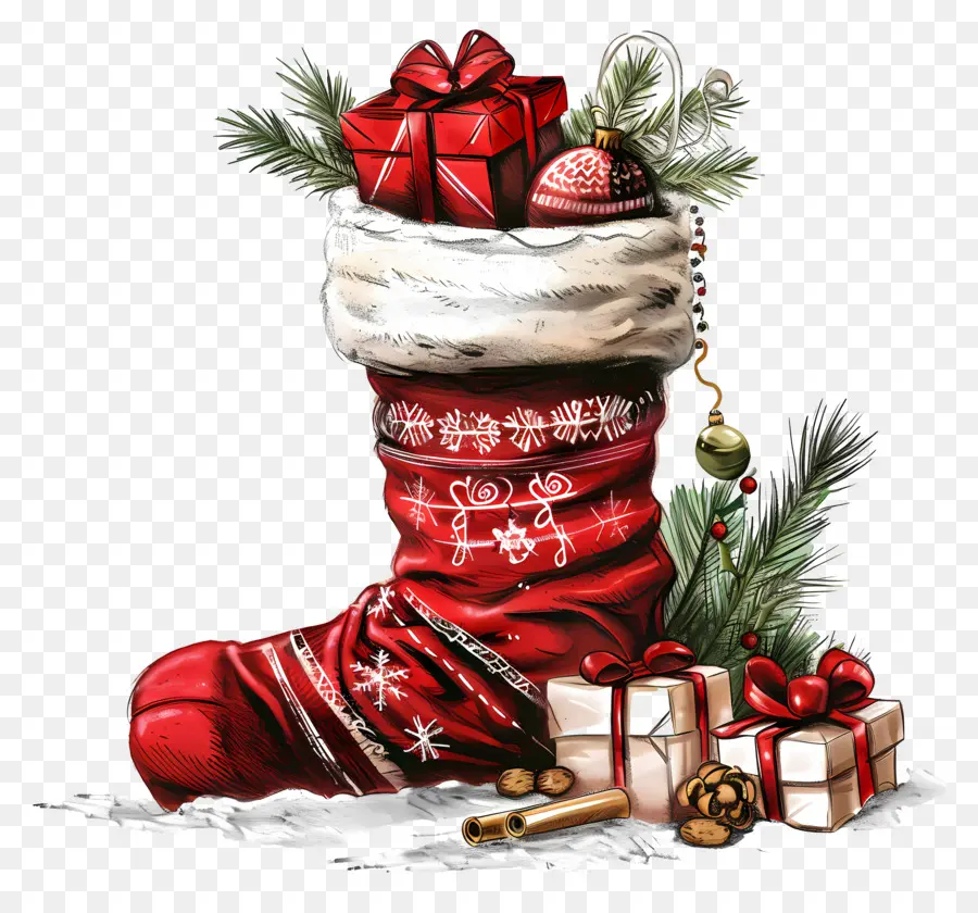 Christmas Sock，Regalos De Navidad PNG