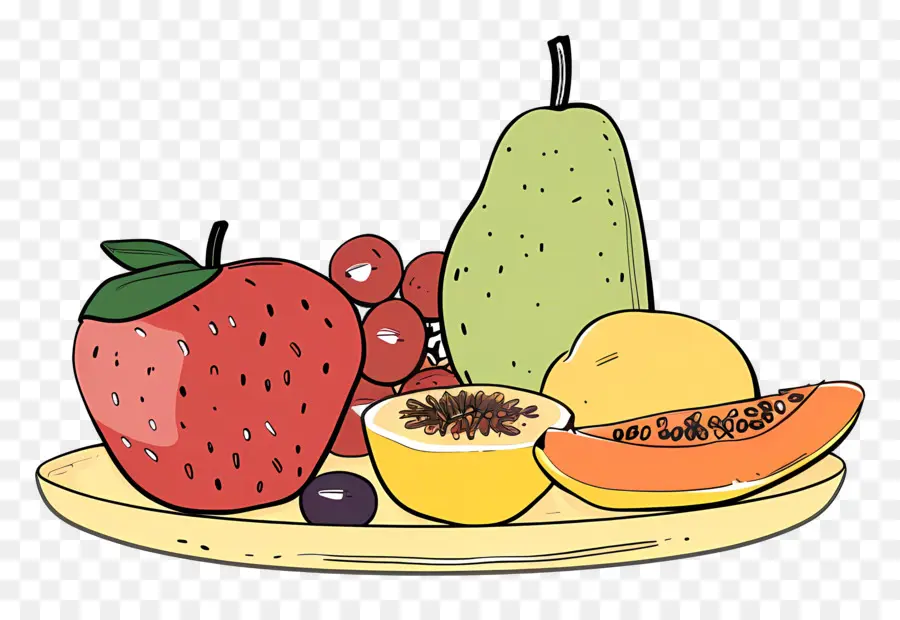 Alimentos Saludables，Plato De Fruta PNG