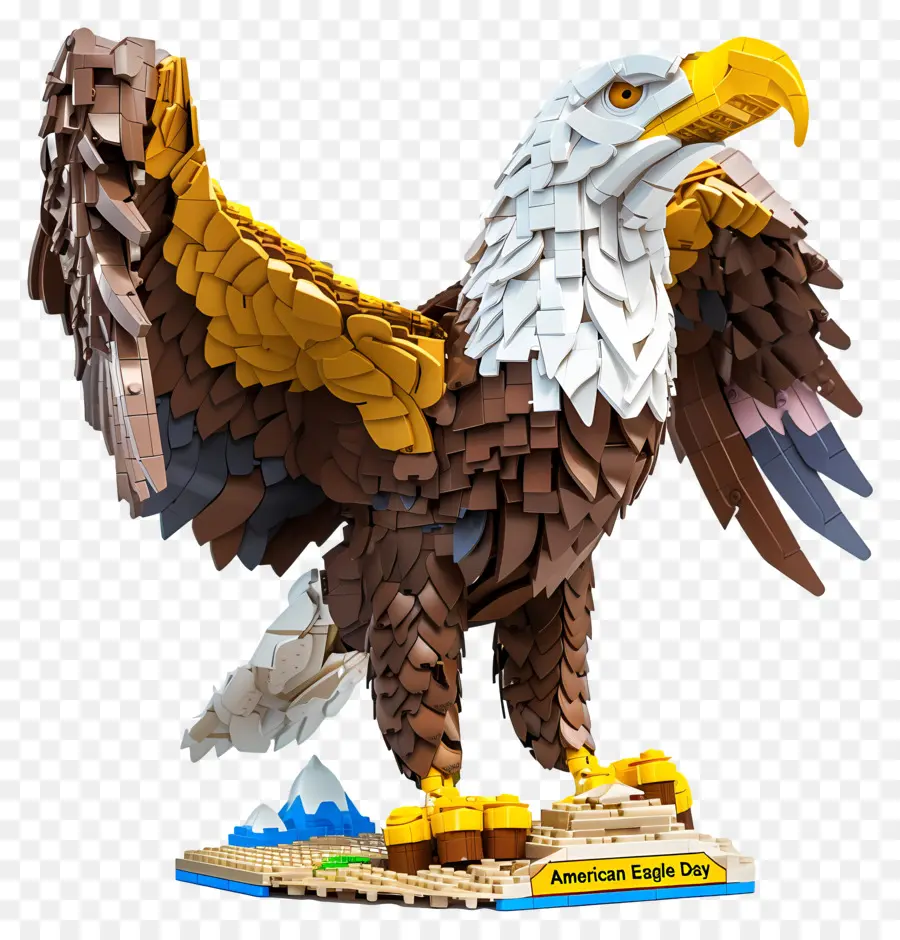 American Eagle Día，Escultura De águila De Madera PNG