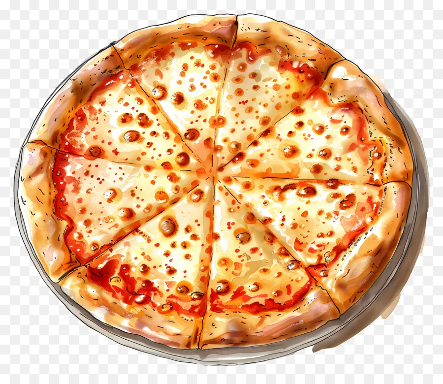 La Pizza De Queso，Pizza Entera PNG