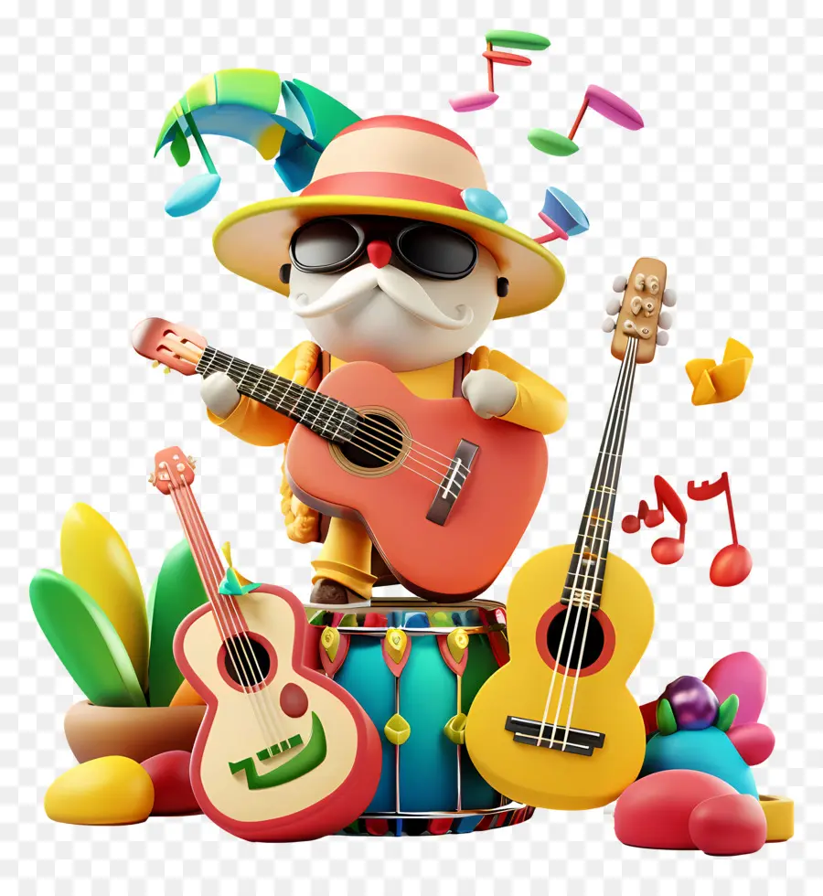 Día Mundial De La Música，Lindo Gato Con Guitarra PNG