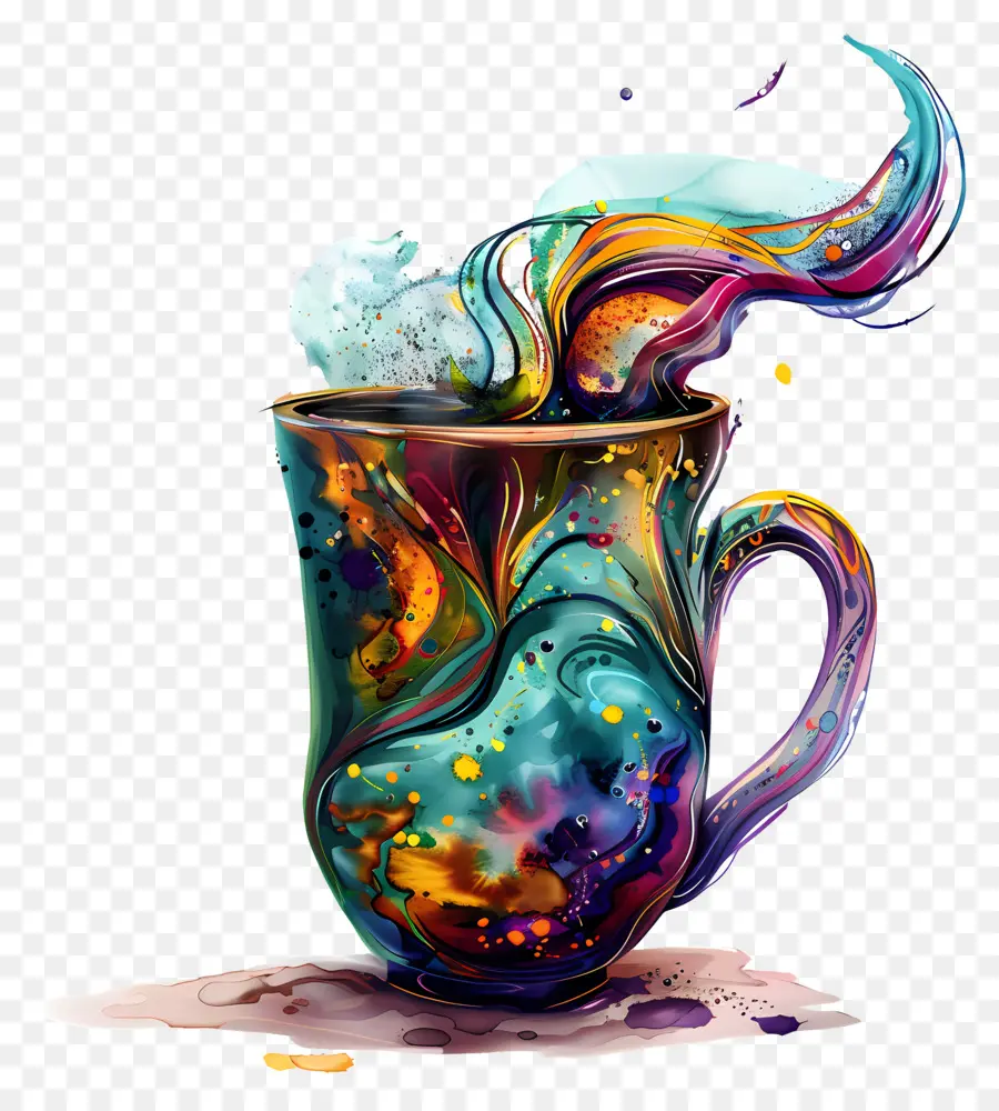 Tazas De Café，Taza De Café Colorida PNG