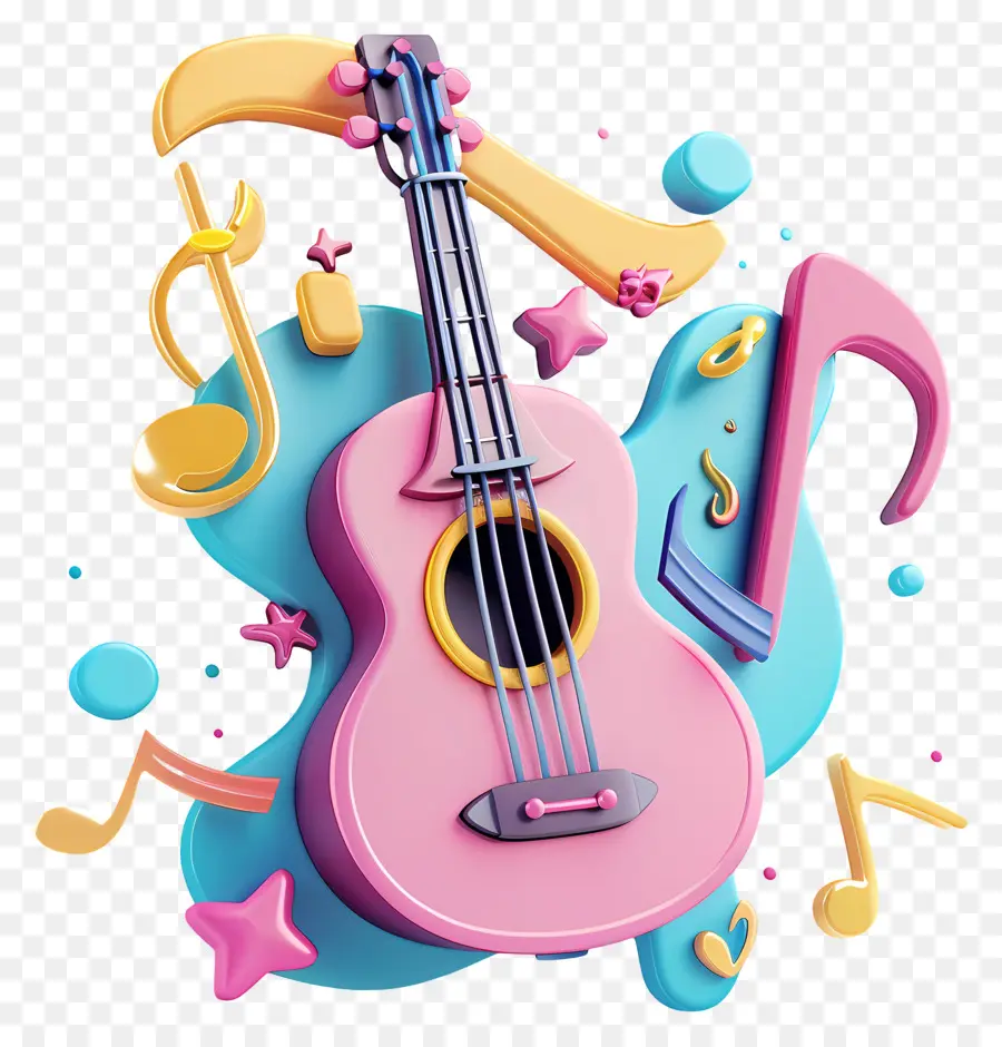 Mundo Día De La Música，Rosa Guitarra PNG