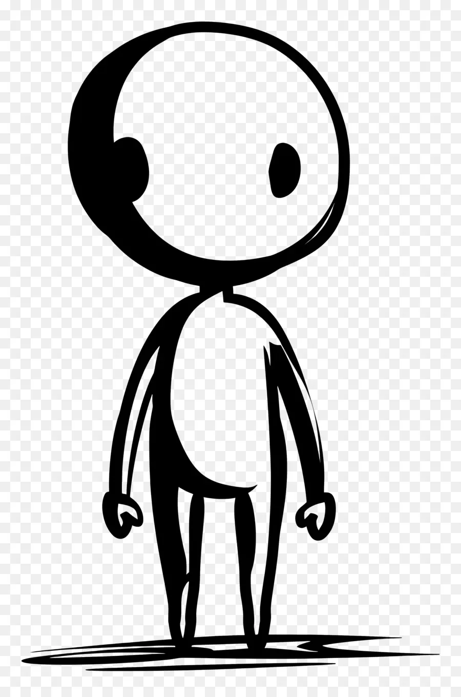 Figura De Palo De Chico，Ilustración En Blanco Y Negro PNG