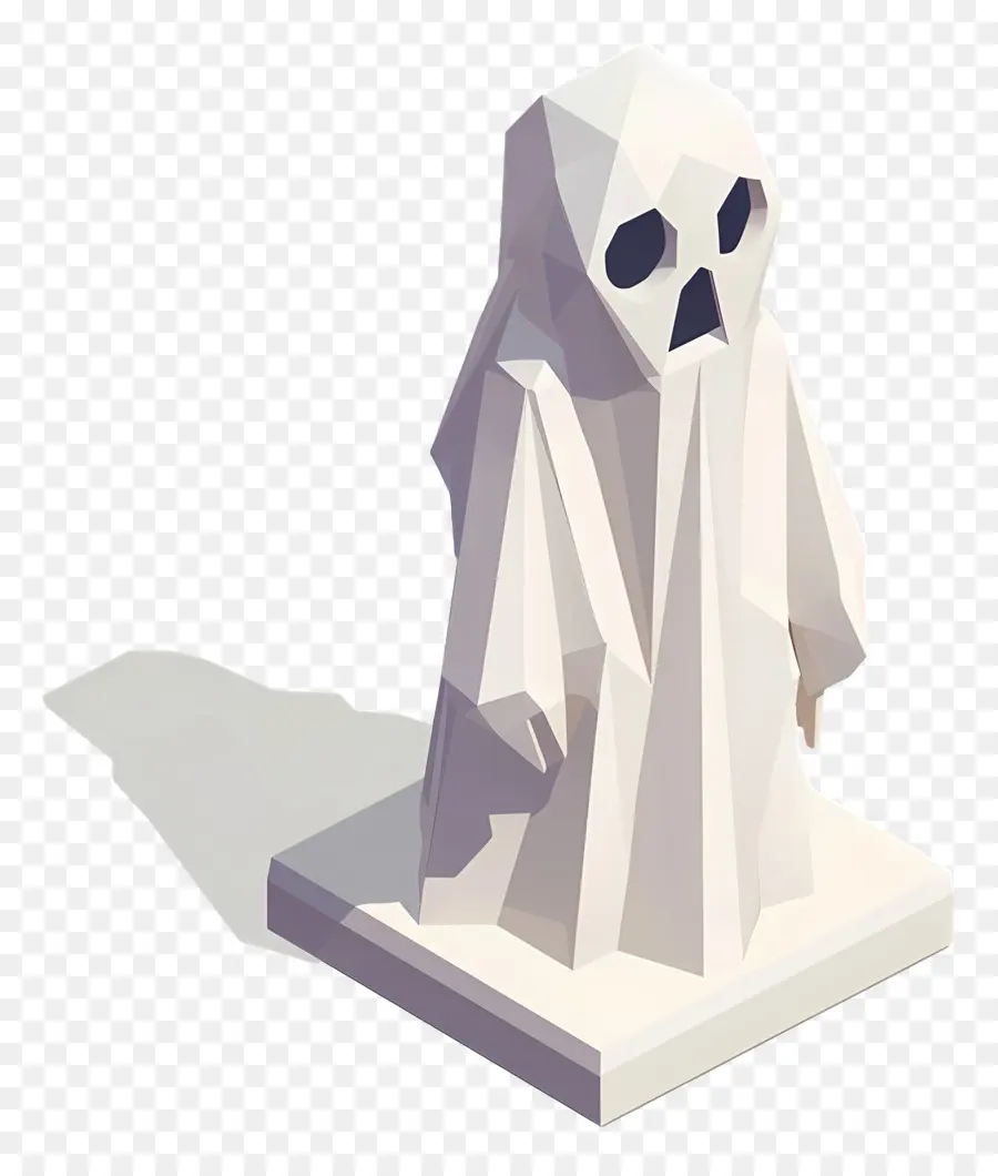 Fantasma，Escultura De Papel Blanco PNG