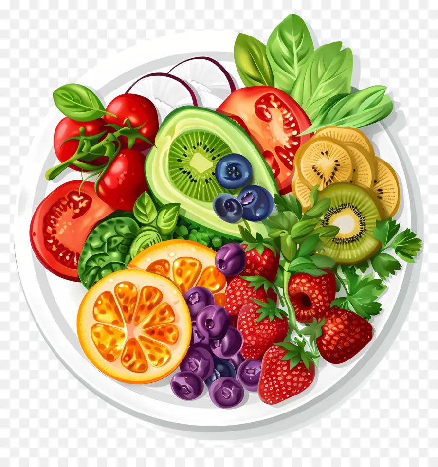 Comida Sana，Plato De Fruta PNG