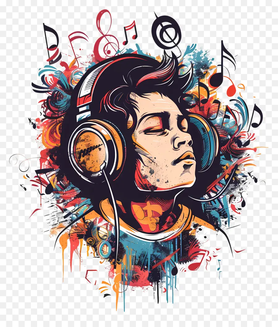 Día Mundial De La Música，Persona Con Auriculares PNG