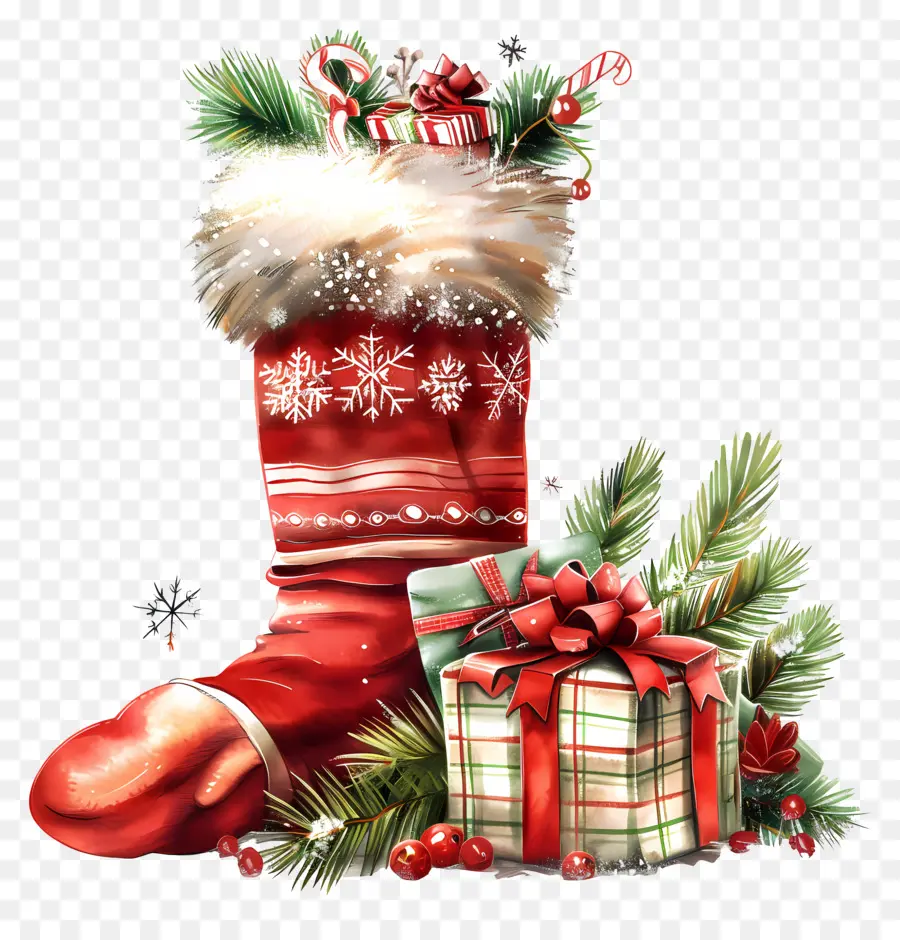 Christmas Sock，Regalos De Navidad PNG